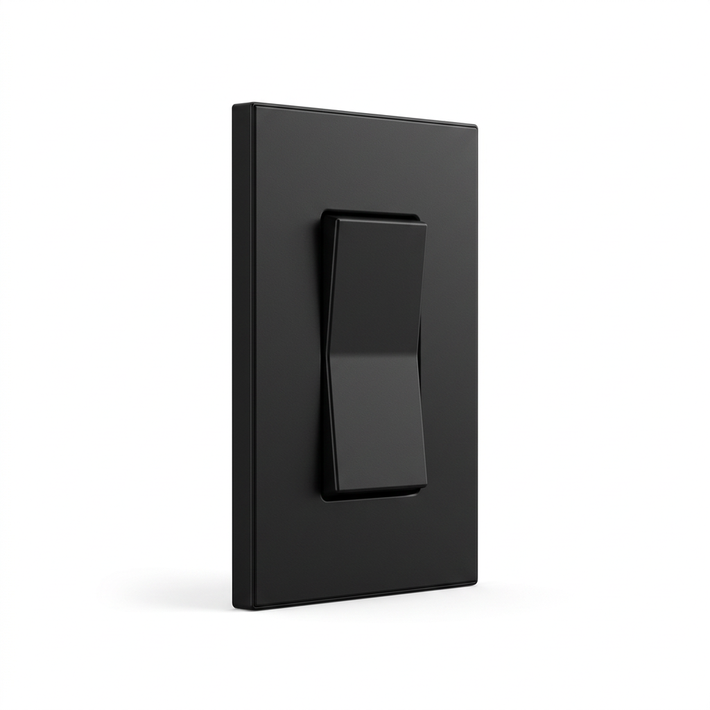 Architectural Rocker Switch Cover — Matte Black