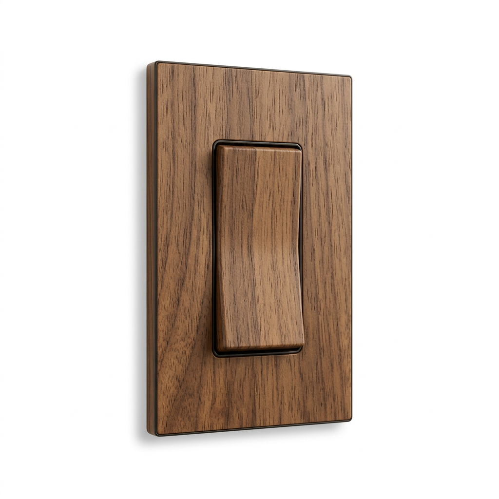 Architectural Rocker Switch Cover — Walnut